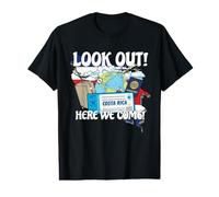 Mira Costa Rica Aquí Venimos Vacaciones Familiares Camiseta gráfica económica