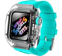 Mira el kit de modificación de la caja del reloj transparente de la banda, para 8 7 6 5 4 SE 45 mm de la serie 44 mm Actualización de reloj Reemplazar el kit de modificación de la banda de relojes