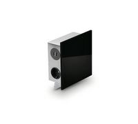 Mira Elemento De Base De Toma De Montaje Quad USB Acero Inoxidable/Vidrio Negro