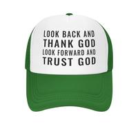 Mira hacia Atrás Y Dale Gracias A Dios. Mira hacia Adelante Y Confía En Dios. Unisex Snapback Cap Suave Gorras Hip Hop Protección Solar Gorra Trucker para Golf Tenis Senderismo
