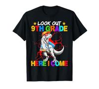 Mira hacia Fuera 9º Grado aquí vengo Dinosaurio T Rex Regreso a la Escuela Camiseta