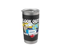 Mira hacia fuera Estados Unidos Aquí Venimos Viaje de vacaciones familiares a juego Vaso térmico de acero inoxidable de doble pared