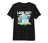 Mira Jamaica Aquí Venimos Viaje de Vacaciones Familiares a Juego Camiseta Premium