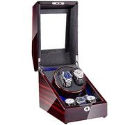 Mira la Caja de la bobinadora para 2 Relojes automáticos + 3 Acabado de Pintura de Piano de Espacio de Almacenamiento con Accesorios de Motor tranquilos de luz LED Azul, a,