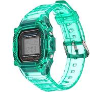 Mira las correas de la banda de reloj + Case Fit para Casio G-Shock DW-5600 GW-B5600 G-5600E G-5000 TPU Accesorios de correa para la correa de la banda de reemplazo transparente (para 5600 Series