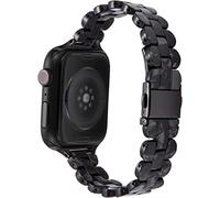 Mira las correas de la banda de reloj de resina Compatible con Apple Watch iWatch Series 1 2 3 4 5 6 SE 44 mm 44 mm 42 mm 38 mm Accesorios para la brazalete de banda de correa de muñeca para mujeres