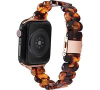 Mira las correas de la banda de reloj de resina Compatible con Apple Watch iWatch Series 1 2 3 4 5 6 SE 44 mm 44 mm 42 mm 38 mm Accesorios para la brazalete de banda de correa de muñeca para mujeres