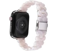 Mira las correas de la banda de reloj de resina Compatible con Apple Watch iWatch Series 1 2 3 4 5 6 SE 44 mm 44 mm 42 mm 38 mm Accesorios para la brazalete de banda de correa de muñeca para mujeres