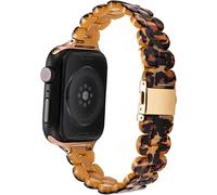Mira las correas de la banda de reloj de resina Compatible con Apple Watch iWatch Series 1 2 3 4 5 6 SE 44 mm 44 mm 42 mm 38 mm Accesorios para la brazalete de banda de correa de muñeca para mujeres