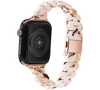 Mira las correas de la banda de reloj de resina Compatible con Apple Watch iWatch Series 1 2 3 4 5 6 SE 44 mm 44 mm 42 mm 38 mm Accesorios para la brazalete de banda de correa de muñeca para mujeres