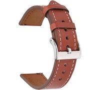 Mira las correas de las bandas de relojes Cinturón 20 mm de 22 mm Menores Men Cow Whide Wnist Strap Fit para Huawei GT2 Fit For Samsung Smart Watch (22 mm de aceite de palma oscura) (color: 20 mm,