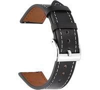 Mira las correas de las bandas de relojes Cinturón 20 mm de 22 mm Menores Men Cow Whide Wnist Strap Fit para Huawei GT2 Fit For Samsung Smart Watch (22 mm de aceite de palma oscura) (color: 20 mm,