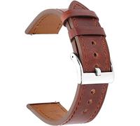 Mira las correas de las bandas de relojes Cinturón 20 mm de 22 mm Menores Men Cow Whide Wnist Strap Fit para Huawei GT2 Fit For Samsung Smart Watch (22 mm de aceite de palma oscura) (color: 20 mm,