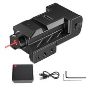 Mira Láser Táctica con Láser Rojo, Compatible con rieles Picatinny/Weaver estándar de 20mm, para Pistolas, Armas Cortas, Rifles, Caza y Airsoft.