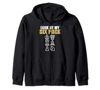 Mira mi six pack humor ajedrez divertido Sudadera con Capucha