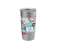 Mira Nigeria Aquí Venimos Viaje de Vacaciones Familiares a Juego Vaso térmico de acero inoxidable de doble pared
