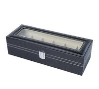 Mira Organizador Para Hombres - Caja De Recolección De PU De 6 Ranuras Impermeables | Almohadas De Reloj Extraíbles, Tapa Transparente Grande, Estuche De Viaje Para El Día De San Valentín Del Dí