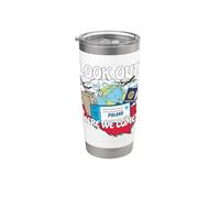 Mira Polonia Aquí Venimos Viaje De Vacaciones Familiares Vaso térmico de acero inoxidable de doble pared
