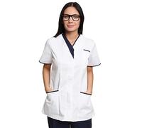 Mirabella Health & Beauty Casaca de Mujer para médicos y enfermería Cavell Blanco-Azul Marino 48