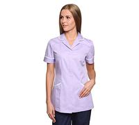 Mirabella Health & Beauty Casaca de Mujer para médicos y enfermería Nightingale Lila-Blanco 38 ES 8 UK