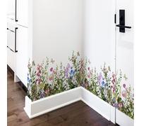 Mirabuy Gran planta Pegatinas de la pared de la pared de la pared Flores con mariposas Tablero de la base Palabra de esfunde de la pared para la sala
