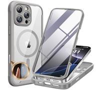 Miracase 360 grados para iPhone 16 Pro Max funda 6,9 pulgadas con Magsafe, protector de pantalla de cristal integrado protección completa funda magnética resistente a los golpes funda para iPhone 16
