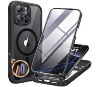 Miracase 360 grados para iPhone 16 Pro Max funda 6,9 pulgadas con Magsafe, protector de pantalla de cristal integrado, protección completa, funda magnética resistente a los golpes para iPhone 16 Pro