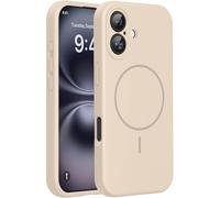 Miracase Compatible con iPhone 16, [forro interior de microfibra suave resistente a los arañazos], compatible con MagSafe, funda de silicona líquida con protección antigolpes para iPhone 16, arena