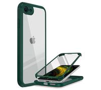 Miracase Funda de 360 Grados Compatible con iPhone SE 2022/ SE 2020/ iPhone 8, Carcasa de Cuerpo Completo con Protector de Pantalla de Vidrio Integrado, Funda Protectora Completa a Prueba de Golpes,