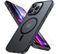 Miracase Funda magnética para iPhone 13 Pro Magsafe [con 2 cristales protectores] Protección militar resistente a los golpes y a los arañazos, antihuellas dactilares, tacto aterciopelado, fina, funda