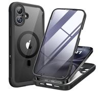 Miracase Funda magnética para iPhone 16 de 6.1 pulgadas [compatible con MagSafe] funda de teléfono de cuerpo completo con protector de pantalla de vidrio integrado y protector de cámara, funda a