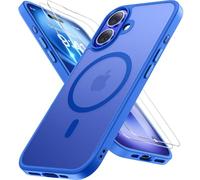 Miracase Funda magnética para iPhone 16 Magsafe [con 2 cristales protectores] Protección militar resistente a los golpes y a los arañazos, antihuellas dactilares, tacto aterciopelado, fina, funda para