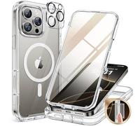 Miracase Funda magnética para iPhone 16 Pro de 6.3 pulgadas, carcasa de cuerpo completo compatible con MagSafe y protector de pantalla de vidrio templado 9H integrado + protector de lente de cámara