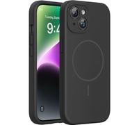 Miracase Funda para iPhone 14 con MagSafe [forro interior de microfibra suave y resistente a los arañazos], funda de silicona líquida, resistente a los golpes para iPhone 14, color negro plomo