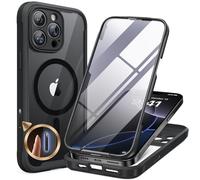Miracase Funda para iPhone 16 Pro de 360 grados con Magsafe, protector de pantalla de cristal integrado, protección completa, funda magnética a prueba de golpes para iPhone 16 Pro, fundas de 6,3