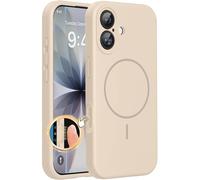 Miracase Funda para iPhone 17, compatible con MagSafe, cubierta de control de cámara de silicona integrada, 3 mm de grosor, a prueba de golpes, protección contra caídas para teléfono 17, arena