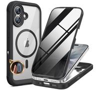 Miracase Funda para iPhone 17 con protección visual, protección completa de 360 grados, Magsafe, trabajo, exterior, funda magnética resistente a los golpes para iPhone 17 fundas de 6,3 pulgadas, negro