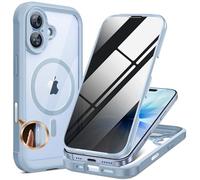 Miracase Funda para iPhone 17 con protección visual, protección completa de 360 grados, Magsafe, trabajo, exterior, funda magnética resistente a los golpes para iPhone 17, 6,3 pulgadas, azul claro