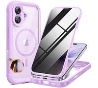 Miracase Funda para iPhone 17 con protección visual, protección completa de 360 grados, Magsafe, trabajo, exterior, magnética, antigolpes, funda para iPhone 17 de 6,3 pulgadas, color lila