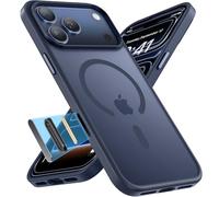 Miracase Funda para iPhone 17 Pro Magsafe [con cristal blindado y control de cámara] Protección militar superior resistente a los golpes y a los arañazos con tacto aterciopelado Funda para iPhone 17