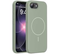 Miracase Funda para iPhone 17e/iPhone 16e con MagSafe, [forro interior de microfibra suave resistente a los arañazos], funda de silicona líquida con protección antigolpes para 17e/16e, color verde