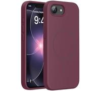 Miracase Funda para iPhone 17e/iPhone 16e con MagSafe, [forro interior de microfibra suave resistente a los arañazos], funda de silicona líquida con protección antigolpes para 17e/16e, color rojo vino