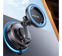 Miracase Soporte de teléfono para coche Magsafe [base de succión de gran tamaño y imán de 3600 gf] Soporte de teléfono ajustable de 360° para tu coche, para iPhone 17-12 Pro Max Plus Air, color negro