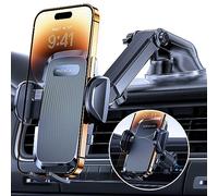 Miracase Soporte Movil Coche [Potente Ventosa], Doble Soporte Metálico para Parabrisas/Salpicadero/Ventilación de Aire, Soporte Teléfono Coche Universal para Smartphone