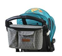 Miracle Baby Bolsa Organizadora de Cochecitos para Mamá,Bolsa Carrito Bebe, Multifuncional de Gran Capacidad para Almacenar 30 x16.5 x 15 cm(Gris)