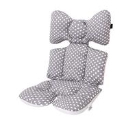 Miracle Baby Cojín Carro Bebe,Colchoneta Silla Paseo Universal,Colchoneta Silla Paseo Transpirable 100% Algodón,Colchoneta Silla Bebe Uso de Doble Cara para Bebe,70 * 38cm,Punto gris