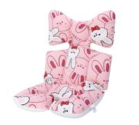 Miracle Baby Cojín Carro Bebe,Colchoneta Silla Paseo Universal,Colchoneta Silla Paseo Transpirable 100% Algodón,Colchoneta Silla Bebe Uso de Doble Cara para Bebe,70 * 38cm(Conejo Rosa)