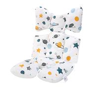 Miracle Baby Cojín Carro Bebe,Colchoneta Silla Paseo Universal,Colchoneta Silla Paseo Transpirable 100% Algodón,Colchoneta Silla Bebe Uso de Doble Cara para Bebe,70 * 38cm,Gris (Planeta Blanco)