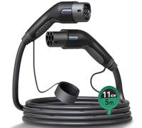 Miracle EV Connctor Cable de Carga Tipo 2 16A 11KW Cable de Vehículo Eléctrico EV 5m IP66 Impermeable con Bolsa de Transporte para IEC62196 Híbrido de Carga de Coches Eléctricos（Negro）