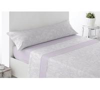 Miracle Home. Juego de sábanas Arges. Set de 3 Piezas, sábana Bajera Ajustable, encimera y Funda de Almohada. Anti-Peeling. 50% algodón-50% Microfibra cepillada. Malva90 x 200. Cama 90